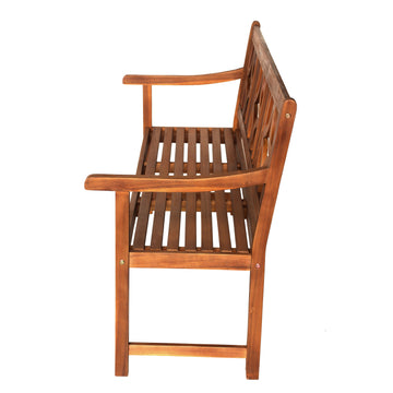 Sloane Ogee Diamond-Back 600-Lbs Support Acacia Wood Outdoor Garden Patio Bench - JONATHAN Y